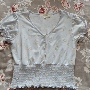 Light blue with floral design